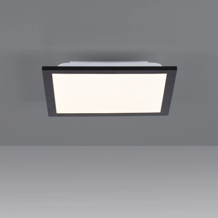 Czarny, kwadratowy plafon LED do salonu 14740-18 z serii FLAT 3