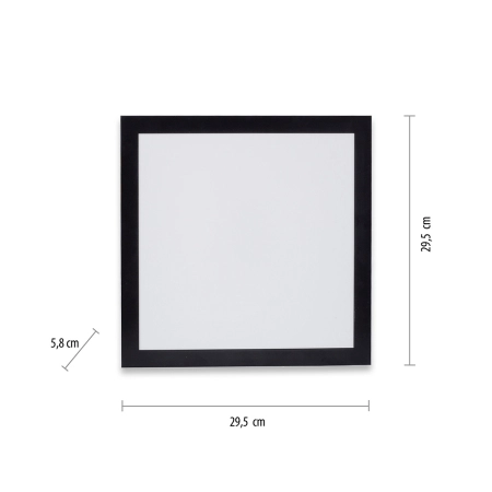 Czarny, kwadratowy plafon LED do salonu 14740-18 z serii FLAT 5