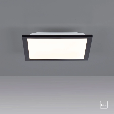 Czarny, kwadratowy plafon LED do salonu 14740-18 z serii FLAT 7