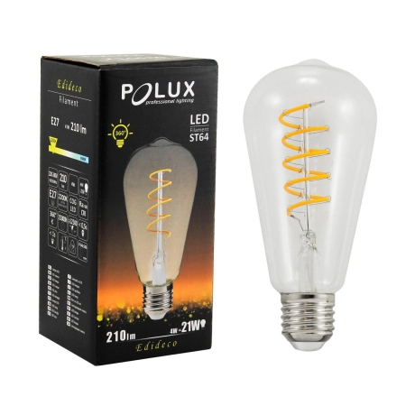 Żarówka dekoracyjna E27 LED 4W filament 308900 - Polux 4