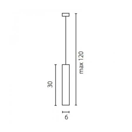 Żyrandol w kształcie wąskiej tuby GU10 30cm 67736 z serii PIANO 2