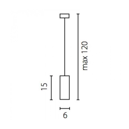 Czarna tuba GU10 15cm na regulowanym zwisie 67740 z serii PIANO 2