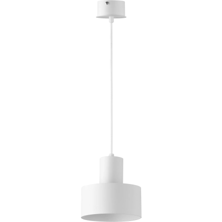Biała, prosta lampa wisząca z małym kloszem SIG 30903 z serii RIF