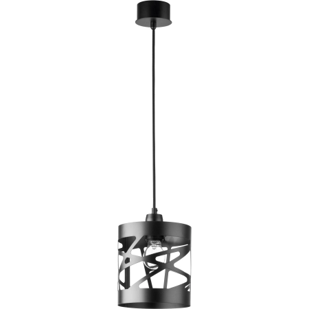 Czarna, smukła lampa wisząca do jadalni SIG 31208 z serii MODUŁ FREZ