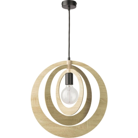Lampa wisząca z drewnianymi obręczami SIG 31363 z serii GLAM