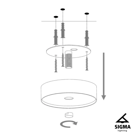 Kierunkowa lampa sufitowa na sztywnym zwisie SIG 32445 z serii HOLI - wymiary