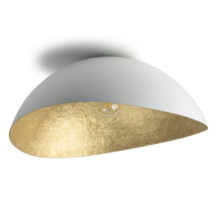 Biało-złota lampa sufitowa, plafon na E27 SIG 40613 z serii SOLARIS