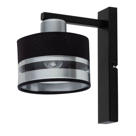 Lampa ścienna z czarno-srebrnym abażurem SIG 32154 z serii PRO