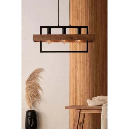 Lampa wisząca z dodatkiem drewna, nad stół SIG 32217 z serii ROBIN - wizualizacja