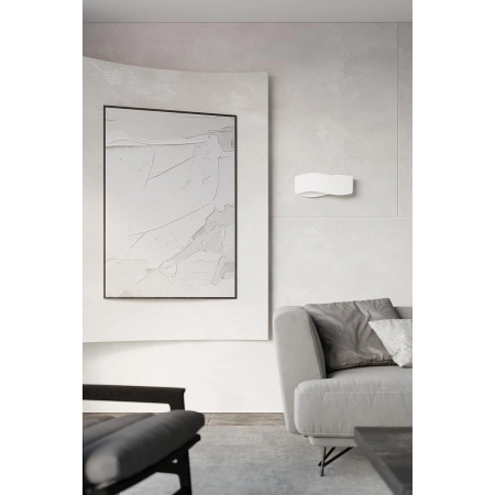 Biała, nowoczesna lampa ścienna do sypialni 30cm SL.1017 z serii TILA - wizualizacja