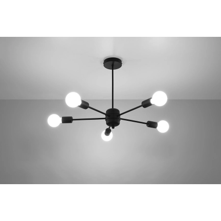 Czarna, minimalistyczna, loftowa lampa sufitowa SL.1022 z serii LANGO 2