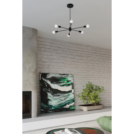 Czarna, minimalistyczna, loftowa lampa sufitowa SL.1022 z serii LANGO - wizualizacja 2