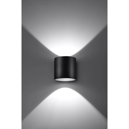 Dwukierunkowa, czarna lampa ścienna, krótka tuba SL.0048 z serii ORBIS 1 3