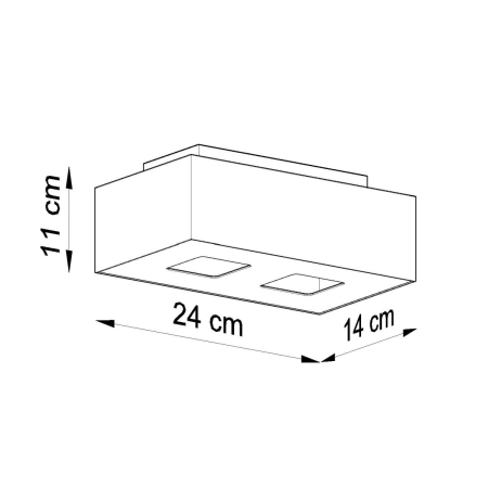 Prostokątny plafon typu box idealny do korytarza SL.0071 z serii MONO 2 4