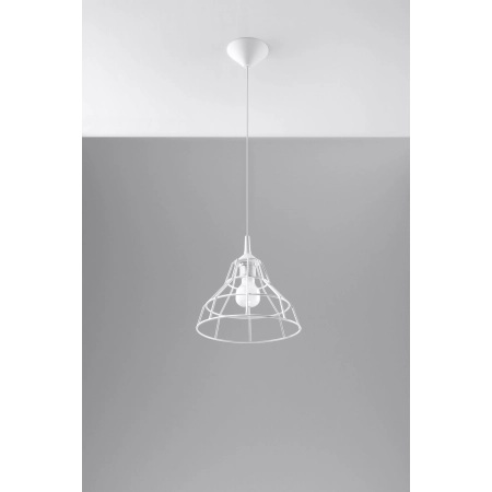 Lampa wisząca z drucianym, białym kloszem SL.0145 z serii ANATA 2