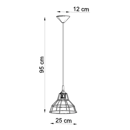 Minimalistyczna, druciana, czarna lampa wisząca SL.0146 z serii ANATA 4