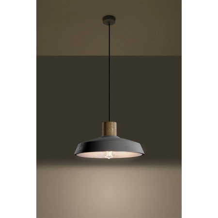 Designerska, betonowa lampa wisząca z drewnem SL.0282 z serii AFRA 3