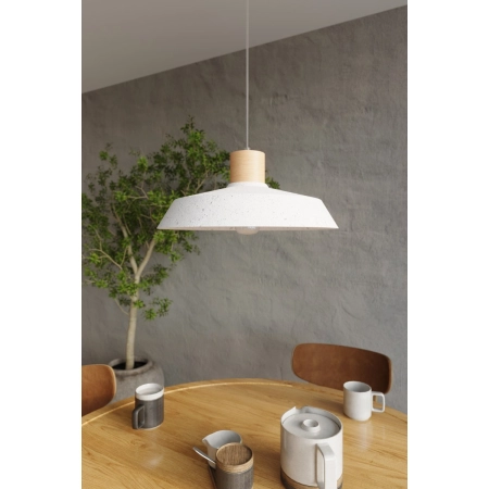 Designerska, betonowa lampa wisząca z drewnem SL.0282 z serii AFRA 8