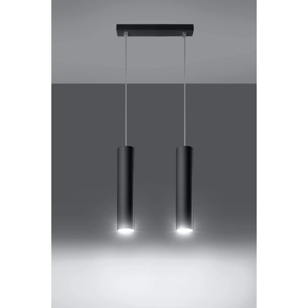 Czarna, ponadczasowa lampa wisząca z tubami SL.0328 z serii LAGOS 2 3