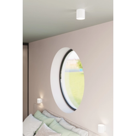 Biały, nieruchomy reflektor downlight do korytarza SL.0355 z serii INEZ 8