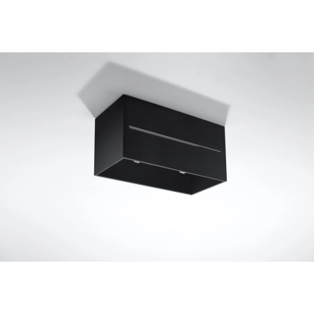 Czarny, natynkowy plafon, nowoczesny box SL.0384 z serii LOBO MAXI 2