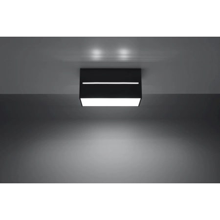 Czarny, natynkowy plafon, nowoczesny box SL.0384 z serii LOBO MAXI 3