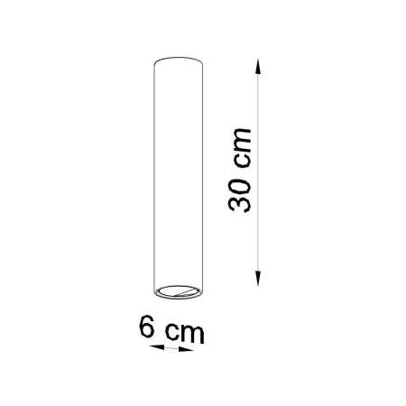 Długa, biała, wąska tuba natynkowa 30cm GU10 SL.0435 z serii LAGOS 6
