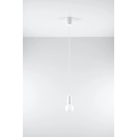 Biała, minimalistyczna lampa wisząca E27 SL.0569 z serii DIEGO 1 2