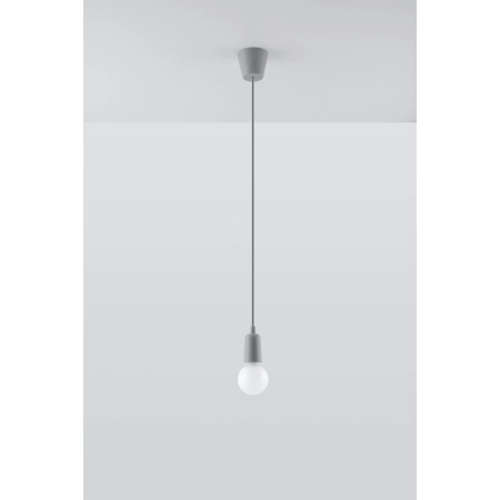 Szara lampa wisząca przewód z oprawką E27 SL.0575 z serii DIEGO 1 2