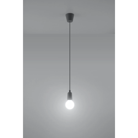 Szara lampa wisząca przewód z oprawką E27 SL.0575 z serii DIEGO 1 3