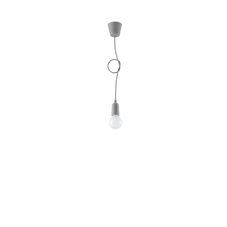 Szara lampa wisząca przewód z oprawką E27 SL.0575 z serii DIEGO 1 4