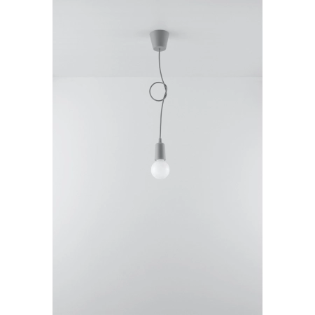 Szara lampa wisząca przewód z oprawką E27 SL.0575 z serii DIEGO 1 5
