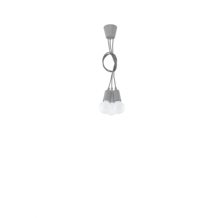 Lampa wisząca trzy szare przewody na żarówki E27 SL.0576 z serii DIEGO 3 4