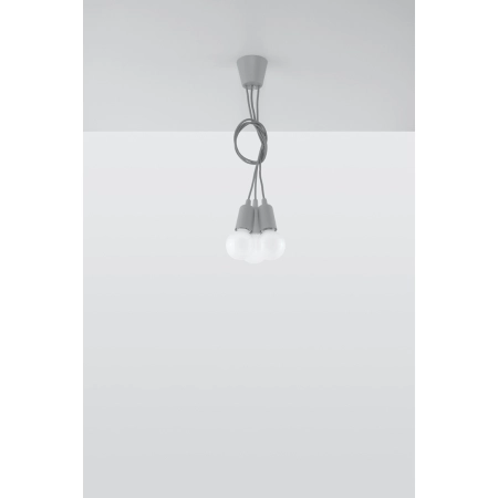 Lampa wisząca trzy szare przewody na żarówki E27 SL.0576 z serii DIEGO 3 5