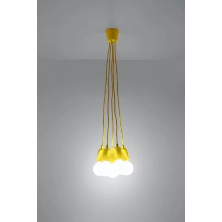 Lampa wisząca żółte przewody z oprawkami SL.0580 z serii DIEGO 5 3
