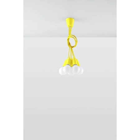 Lampa wisząca żółte przewody z oprawkami SL.0580 z serii DIEGO 5 5