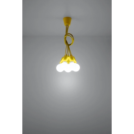 Lampa wisząca żółte przewody z oprawkami SL.0580 z serii DIEGO 5 6