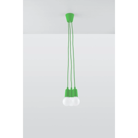 Zielona, linkowa lampa wisząca z oprawkami E27 SL.0582 z serii DIEGO 3 2