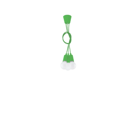 Zielona, linkowa lampa wisząca z oprawkami E27 SL.0582 z serii DIEGO 3 4