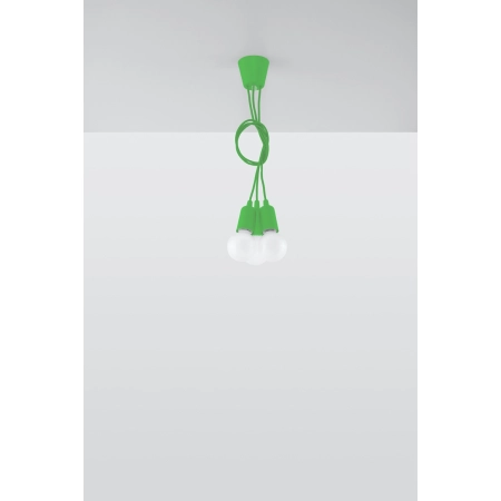 Zielona, linkowa lampa wisząca z oprawkami E27 SL.0582 z serii DIEGO 3 5