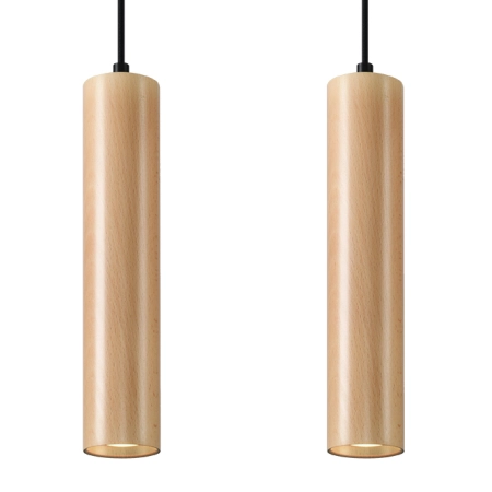 Lampa wisząca ze smukłymi, drewnianymi tubami SL.0637 z serii LINO 2