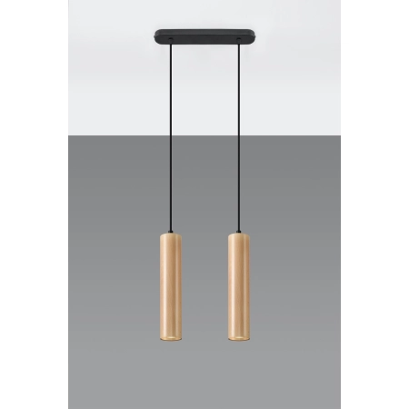 Lampa wisząca ze smukłymi, drewnianymi tubami SL.0637 z serii LINO 2 2