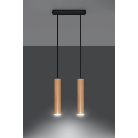 Lampa wisząca ze smukłymi, drewnianymi tubami SL.0637 z serii LINO 2 3