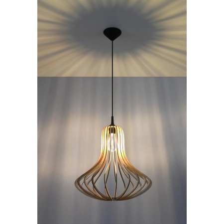 Lampa z minimalistycznym, drewnianym kloszem SL.0641 z serii ELZA 3