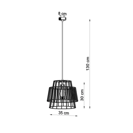 Druciana lampa wisząca na regulowanym zwisie SL.0663 z serii GATE 4