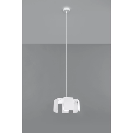 Minimalistyczna, biała, metalowa lampa wisząca SL.0666 z serii TULIP 2