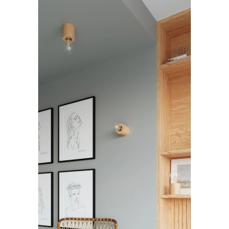 Drewniana, minimalistyczna oprawa sufitowa SL.0672 z serii SALGADO 7