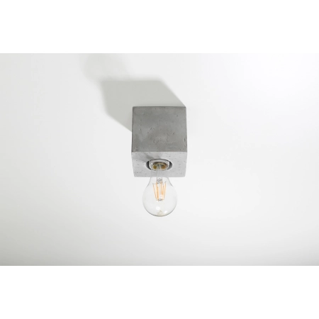 Kwadratowa, betonowa lampa sufitowa bez klosza SL.0681 z serii ABEL 2