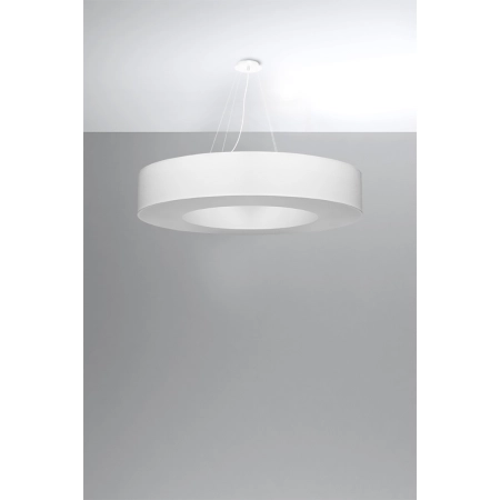 Biała, okrągła lampa wisząca ⌀90cm do salonu SL.0795 z serii SATURNO 3