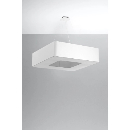 Biała, kwadratowa lampa wisząca 80cm, do salonu SL.0827 z serii URANO 3